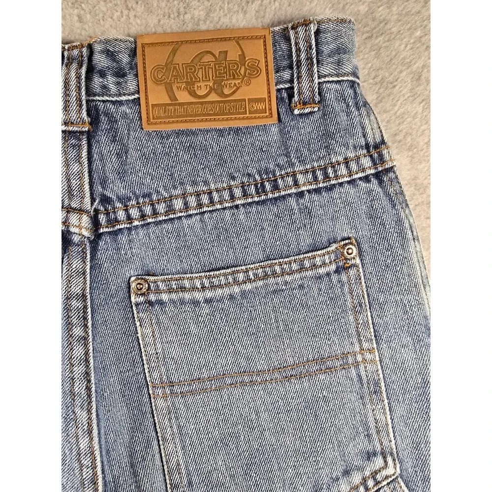 Vintage 90s‎ Carters Kids Size 10 Carpenter Jeans 24x25 Denim Wide Leg Baggy Y2K